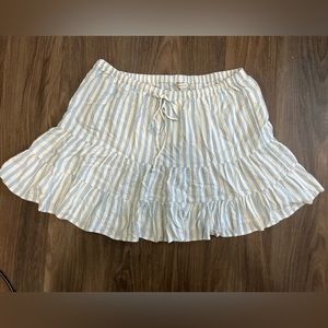 American Eagle Ruffle Striped Mini Skirt size XL - light blue and white